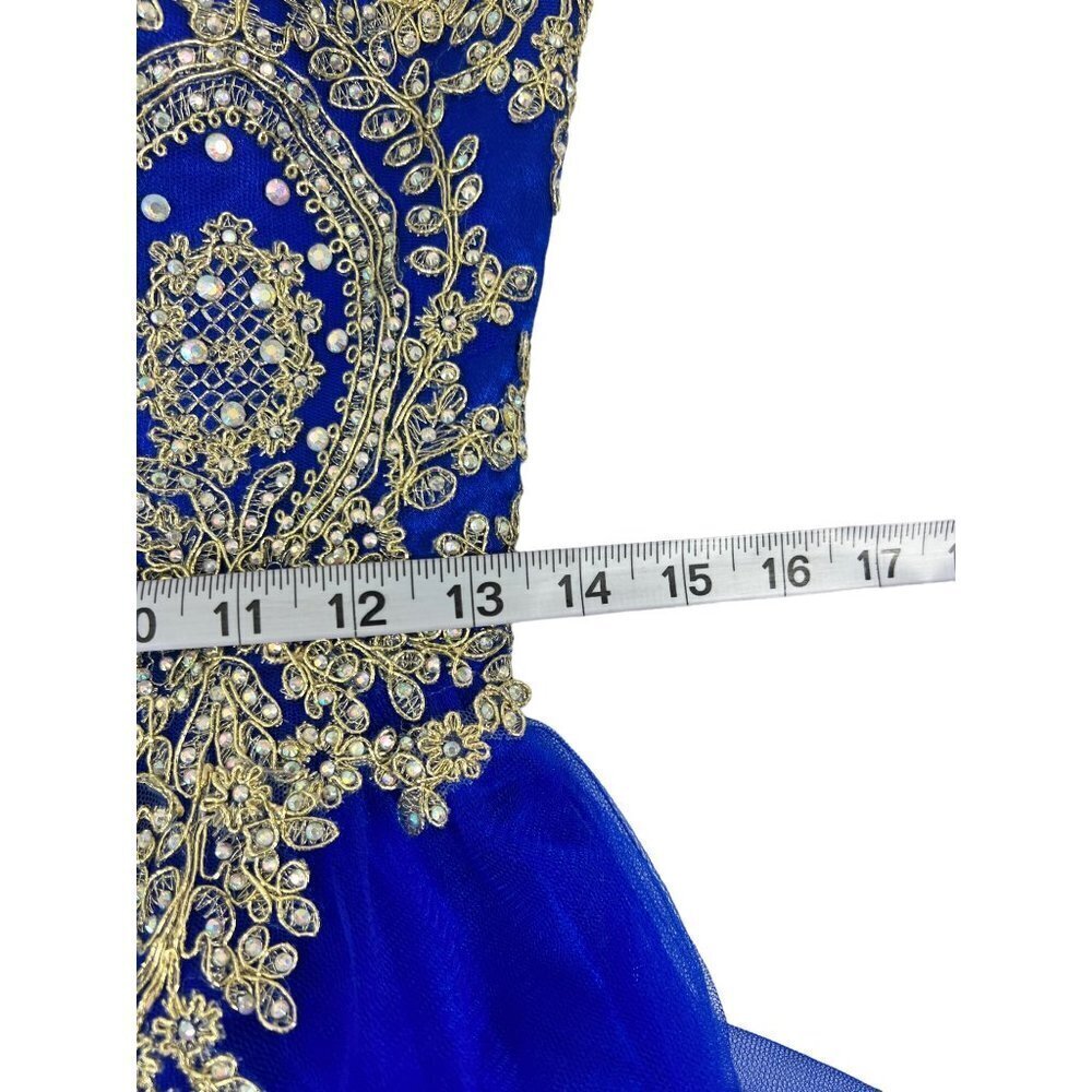 Let's Royal Blue & Gold Long Dress - Picture 10 of 12